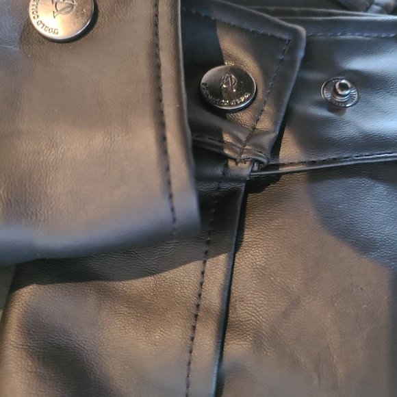 NWT Men's Black Faux Leather Motorcycle Style Jacket - Picture 7 of 9